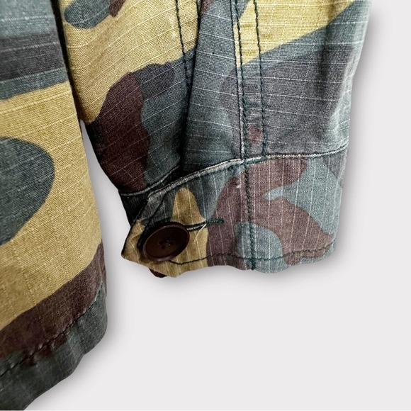 Madewell Outbound Camouflage Button Front Utility Jacket Olive Green Tan Brown - Picture 12 of 14